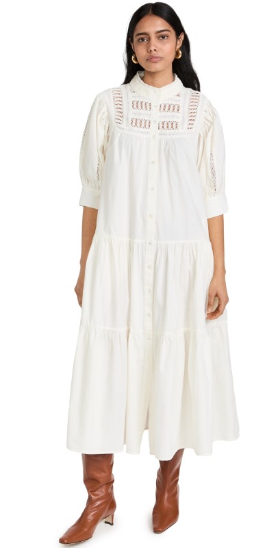 Sea Thora Thread Midi Dress Cream