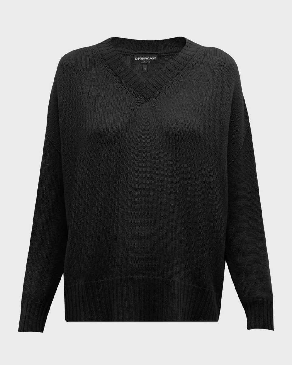 V-Neck Wool-Cashmere Sweat