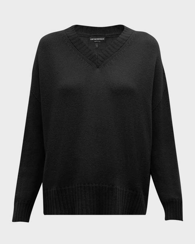 V-Neck Wool-Cashmere Sweat