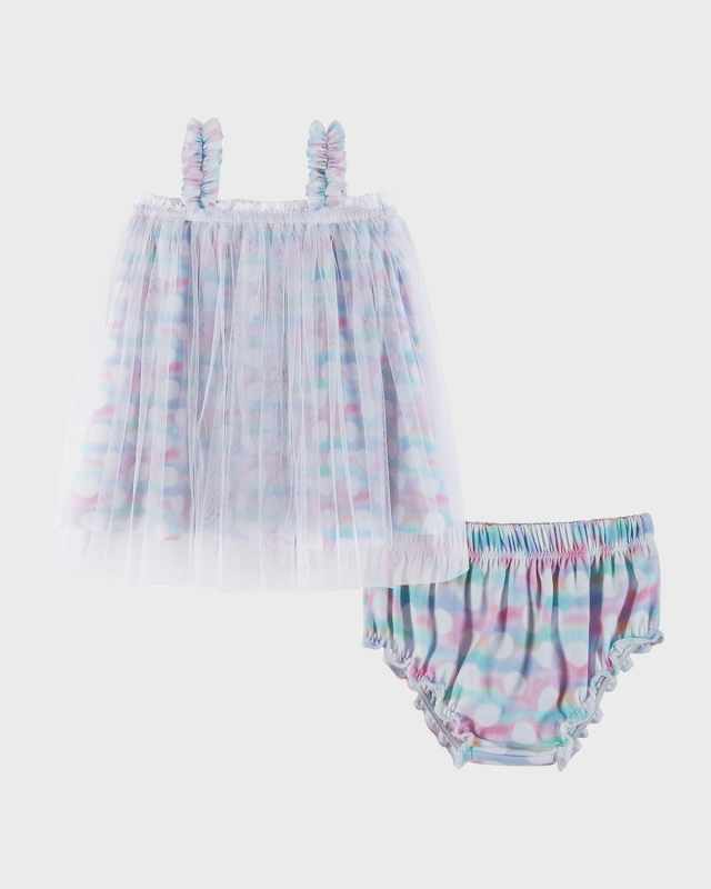 Girl's Polka Dot-Print Top And Bloomers Set, Size Newborn-18M