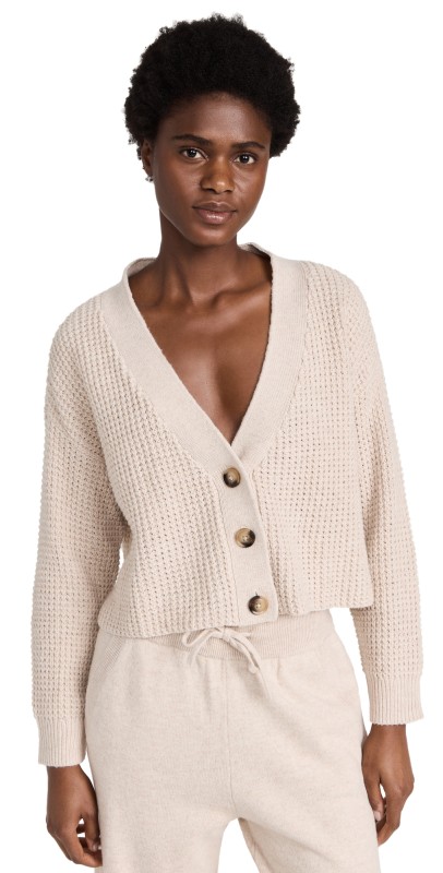 Eberjey The Cropped Cardigan Oat