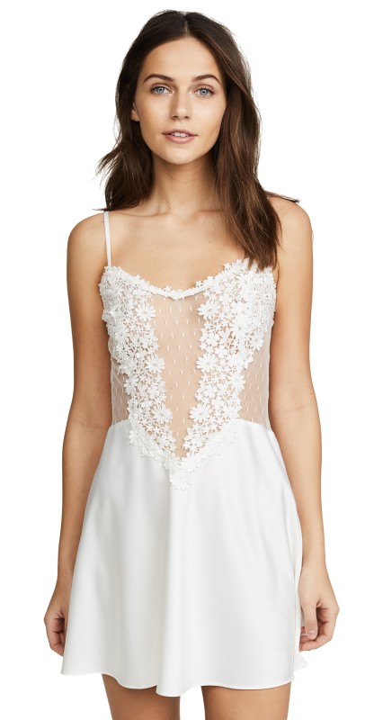 Flora Nikrooz Showstopper Chemise With Lace Black