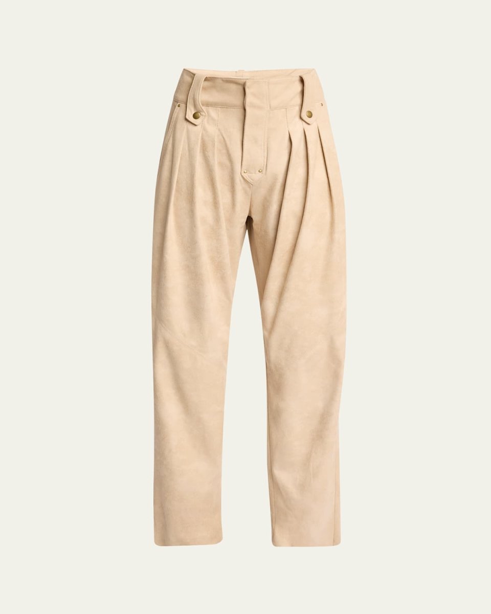 Gwen Pleated Peach Skin Pants
