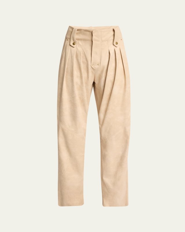 Gwen Pleated Peach Skin Pants
