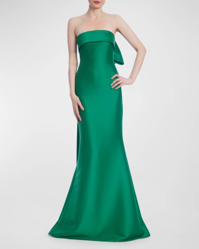 Strapless Bow-Back Mermaid Gown
