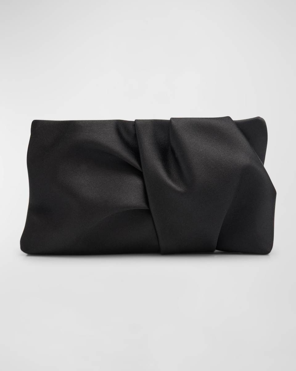 Bonny Ruched Satin Clutch Bag