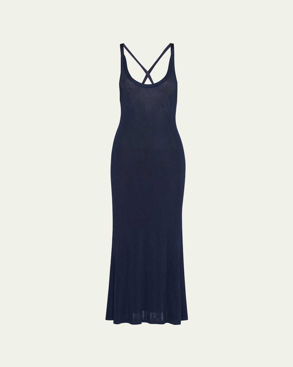 Silk Ribbed Tank Dress