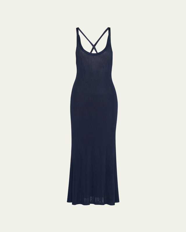Silk Ribbed Tank Dress