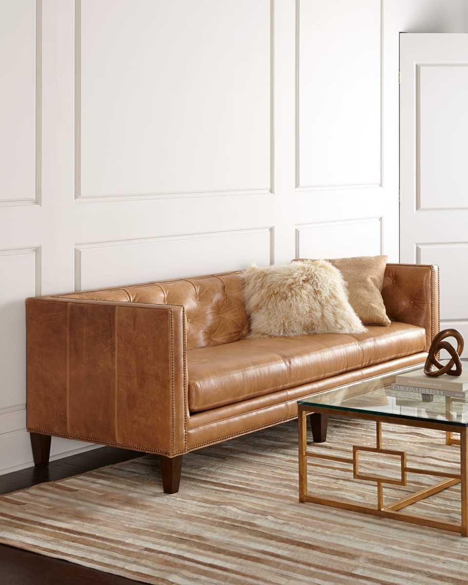 Brock Leather Sofa 90"