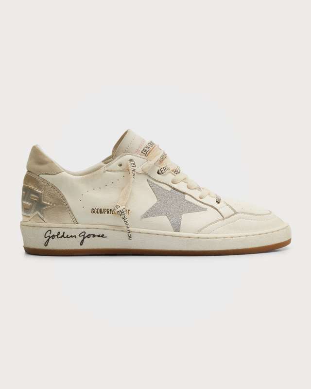 Ballstar Metallic Leather Low-Top Sneakers