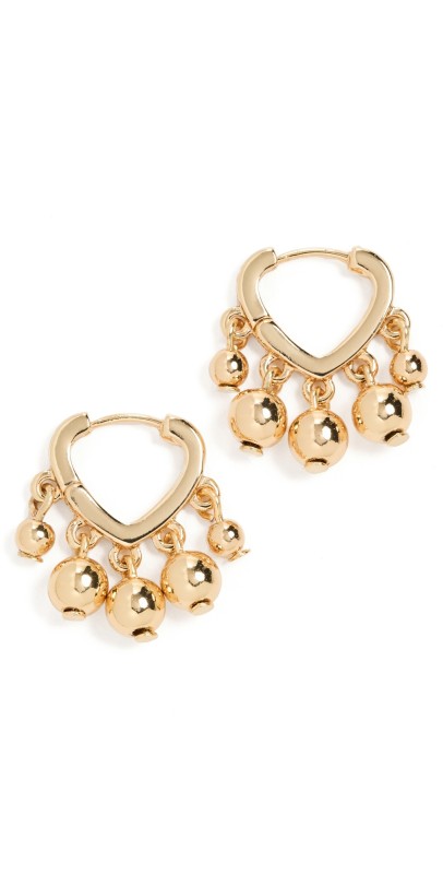 Kenneth Jay Lane Polished Gold Heart Shape Earrings Gold