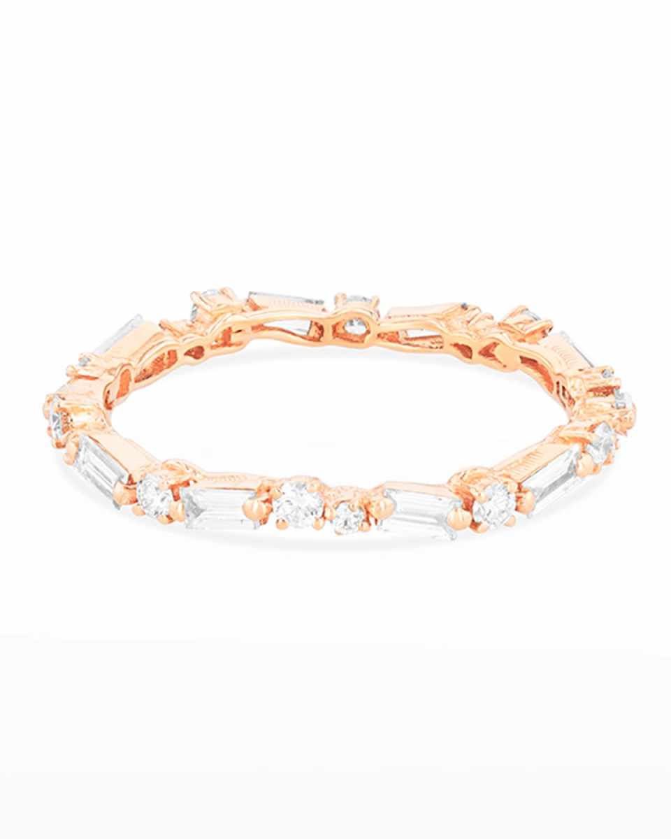 18k White Diamond Thin Mix Eternity Ring