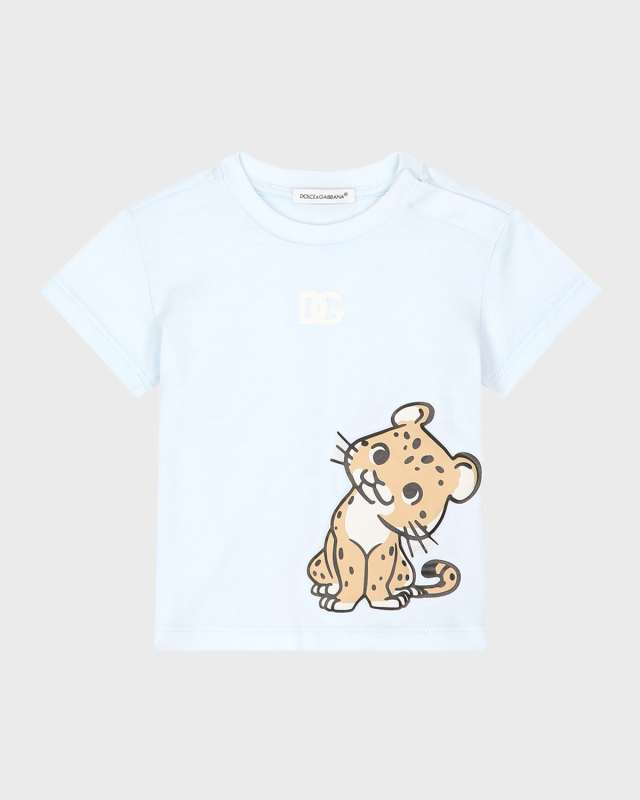 Girl's Interlocked Logo & Leopard-Print T-Shirt, Size 6M-24