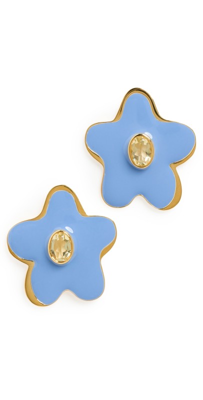 Lizzie Fortunato Camilo Stud Earrings In Periwinkle Blue