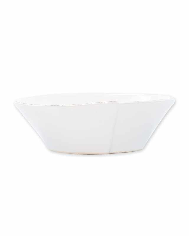 Lastra Small Oval Bowl, White