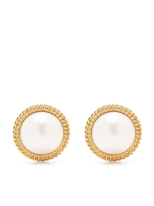 faux pearl earrings