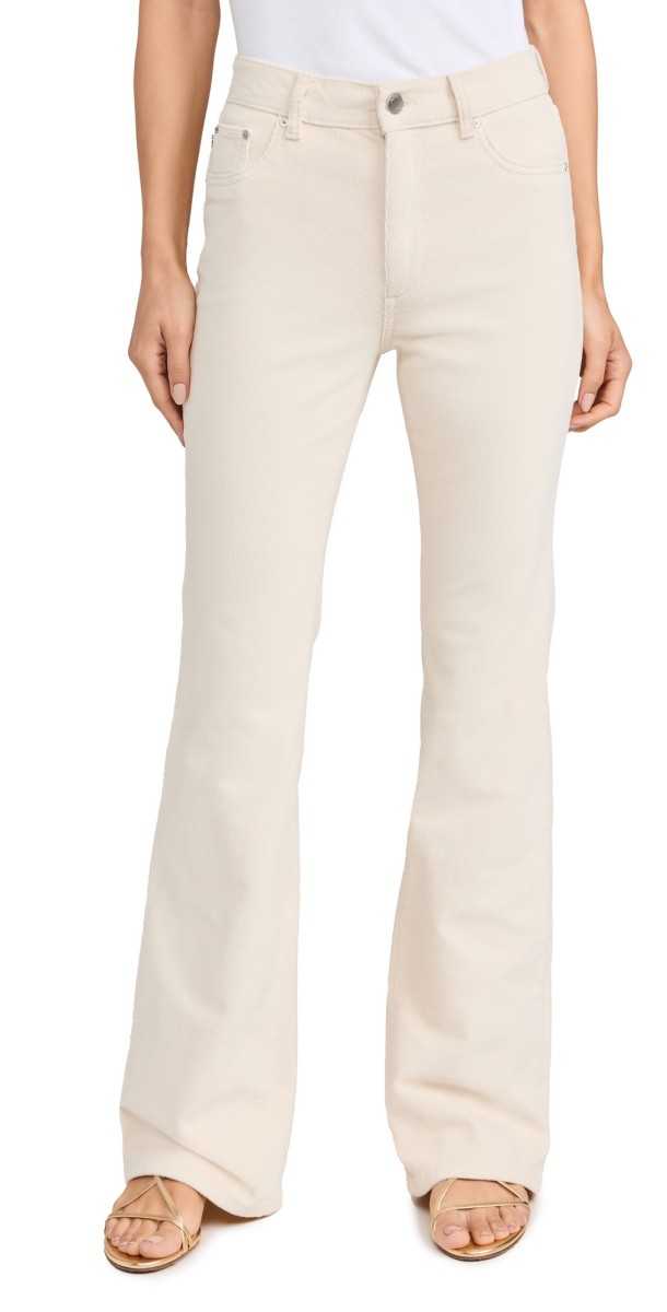 DL1961 Bridget Boot: High Rise Instasculpt Corduroy Pants 33 Manilla (Corduroy)