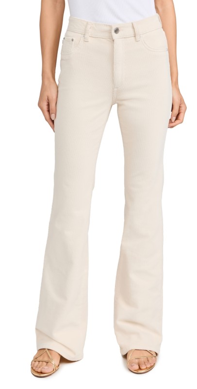 DL1961 Bridget Boot: High Rise Instasculpt Corduroy Pants 33 Manilla (Corduroy)