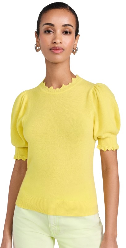 Ulla Johnson Lotta Cashmere Top Limonite