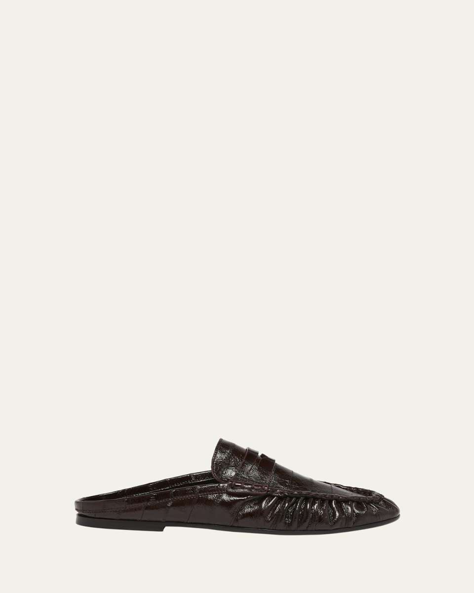 Leather Penny Loafer Mules