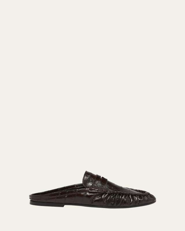 Leather Penny Loafer Mules