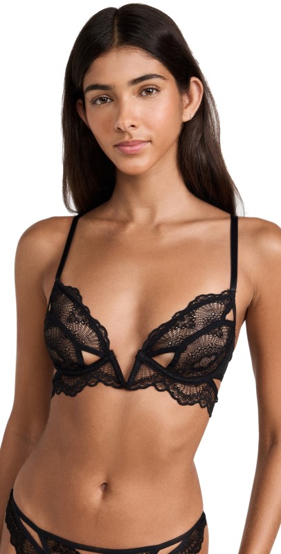 Thistle and Spire Kane Cutout V Wire Bra Black