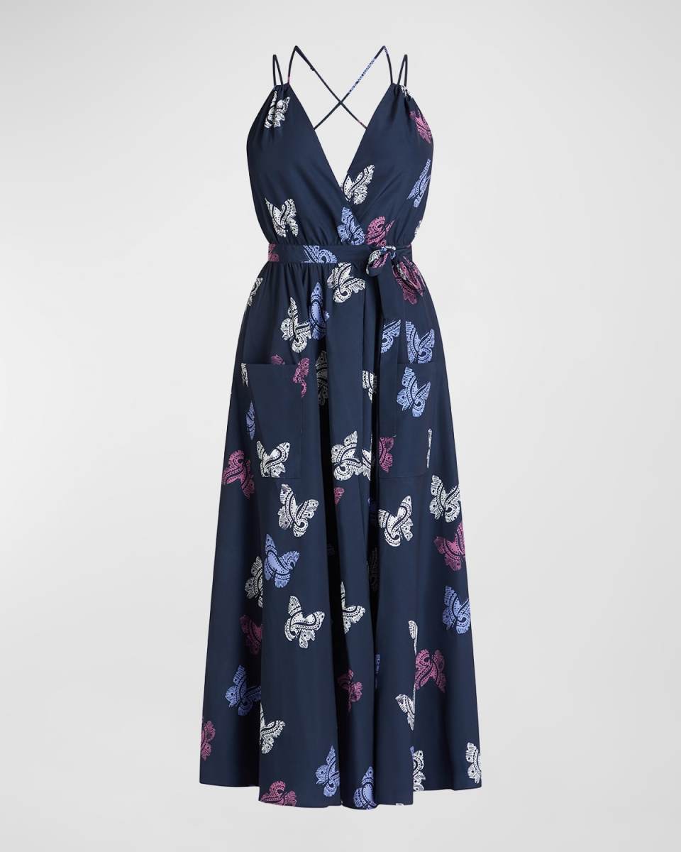 Amelia Butterfly Wrap Maxi Dress
