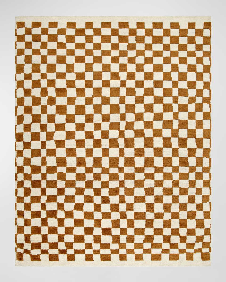 Damier Hand-Knotted Rug, 10' x 14'