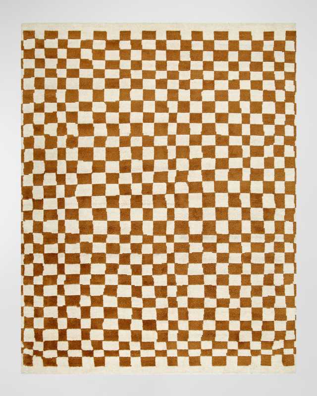 Damier Hand-Knotted Rug, 10' x 14'