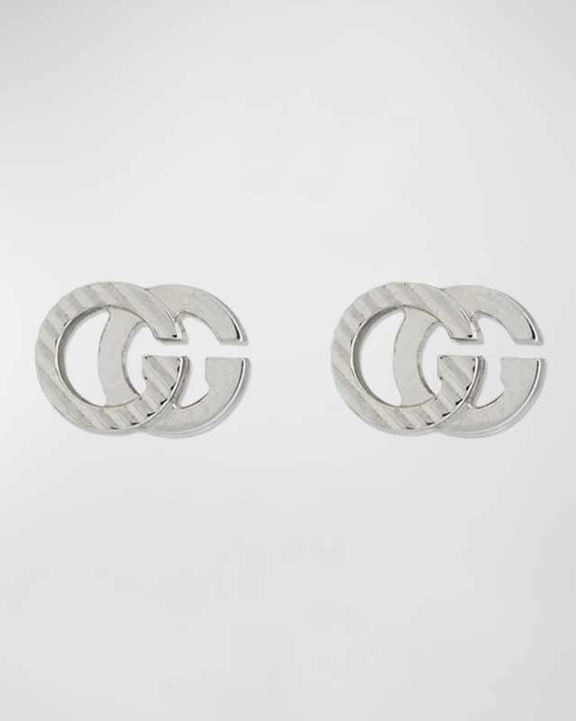18k White Gold Running G Stud Earrings