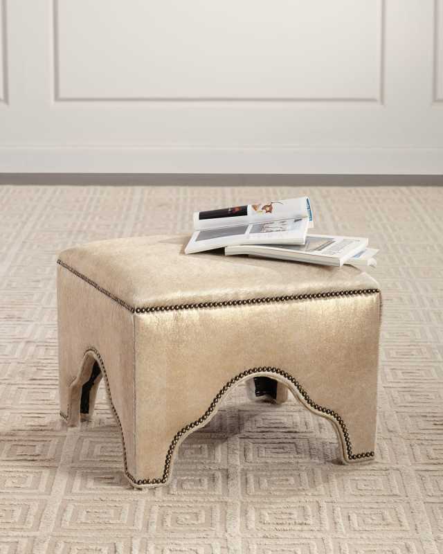 Stefania Leather Ottoman