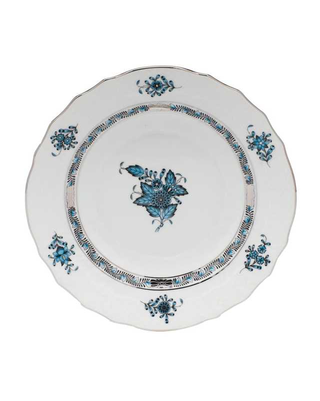 Chinese Bouquet Turquoise & Platinum Salad Plate