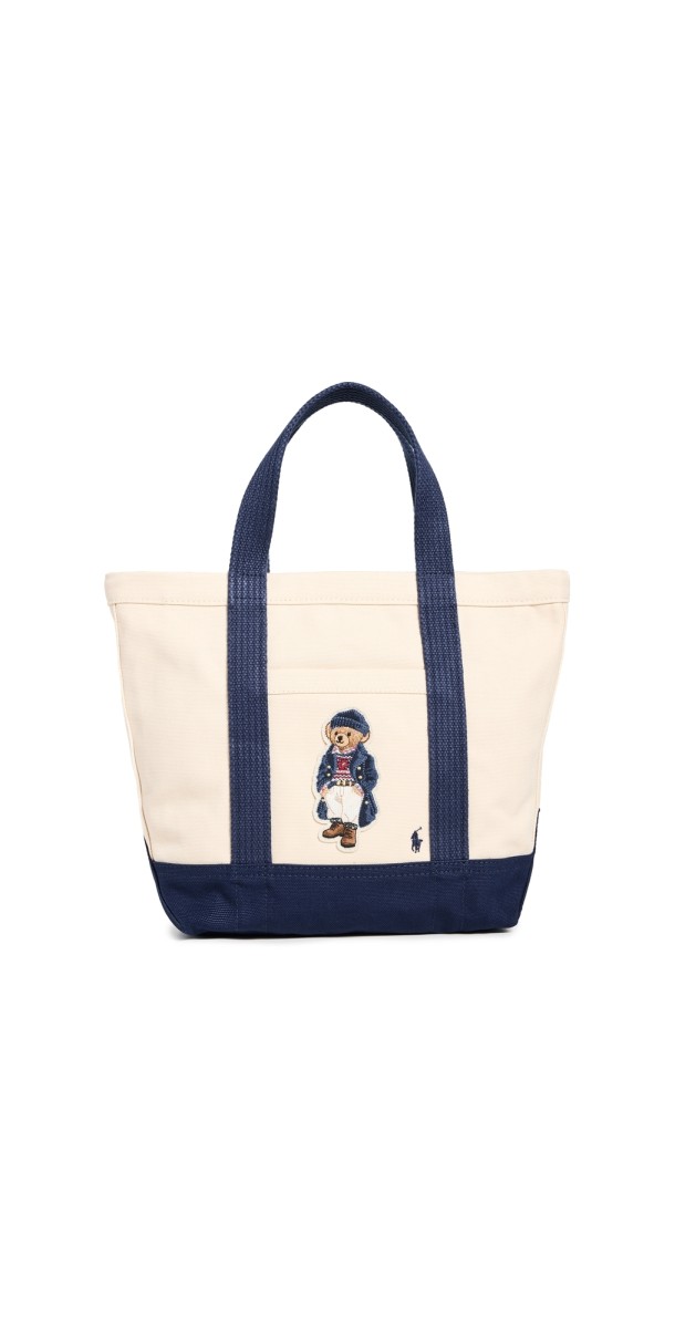 Polo Ralph Lauren Polo Bear Canvas Small Tote Ecru/Navy