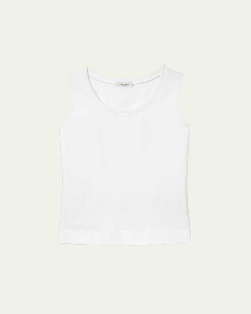 Stretch Cotton Scoop Neck Tank