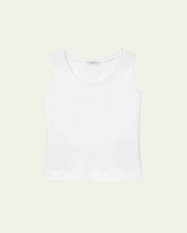 Stretch Cotton Scoop Neck Tank
