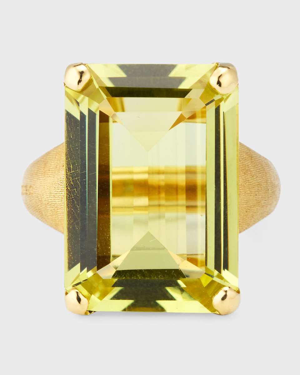 18K Gold Unico Ring with Blue Topaz, Size 7