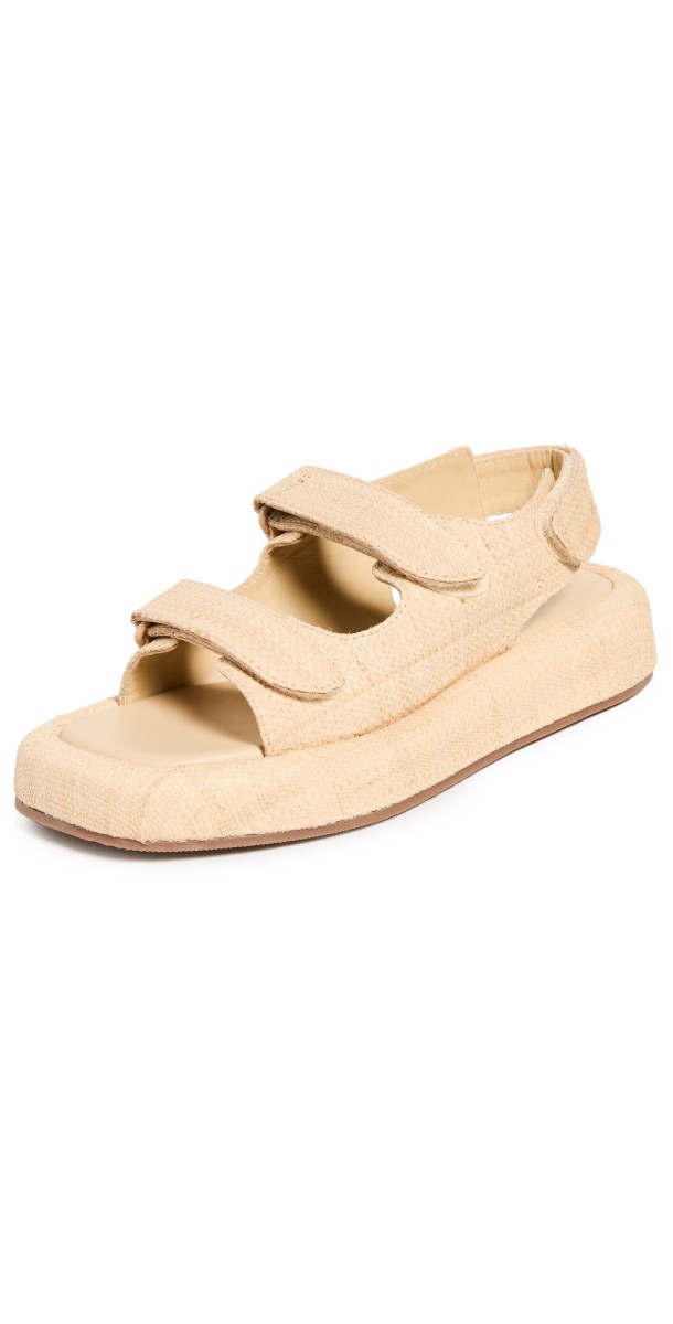 Loeffler Randall Blaise Two Band Platform Sandals Natural