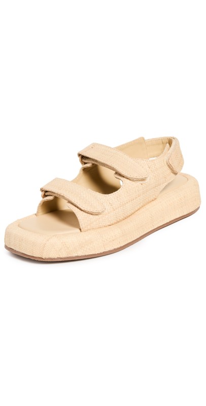 Loeffler Randall Blaise Two Band Platform Sandals Natural