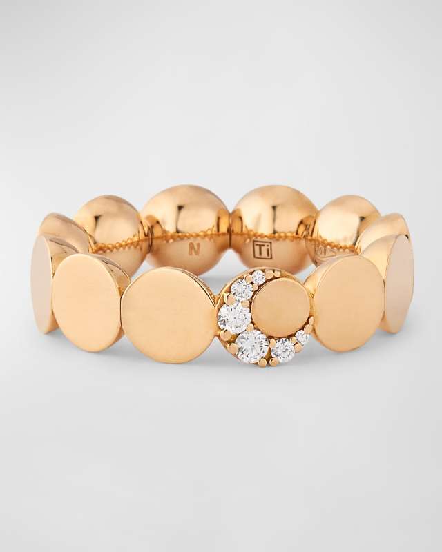 Luce 18K Red Gold Diamond Ring, Size 6.5