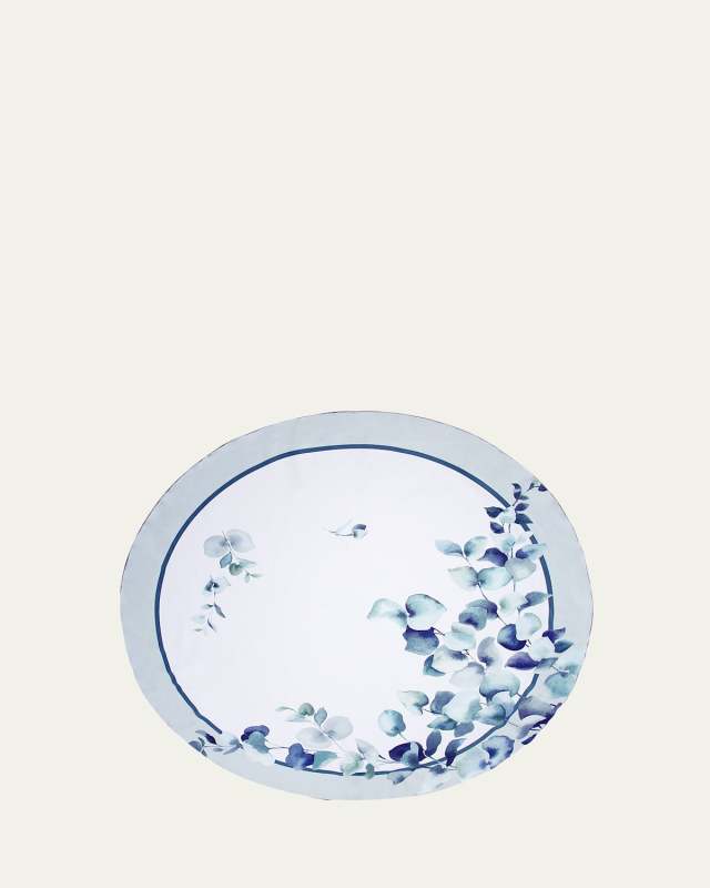Eucalyptus Navy Tablecloth, 71" Round