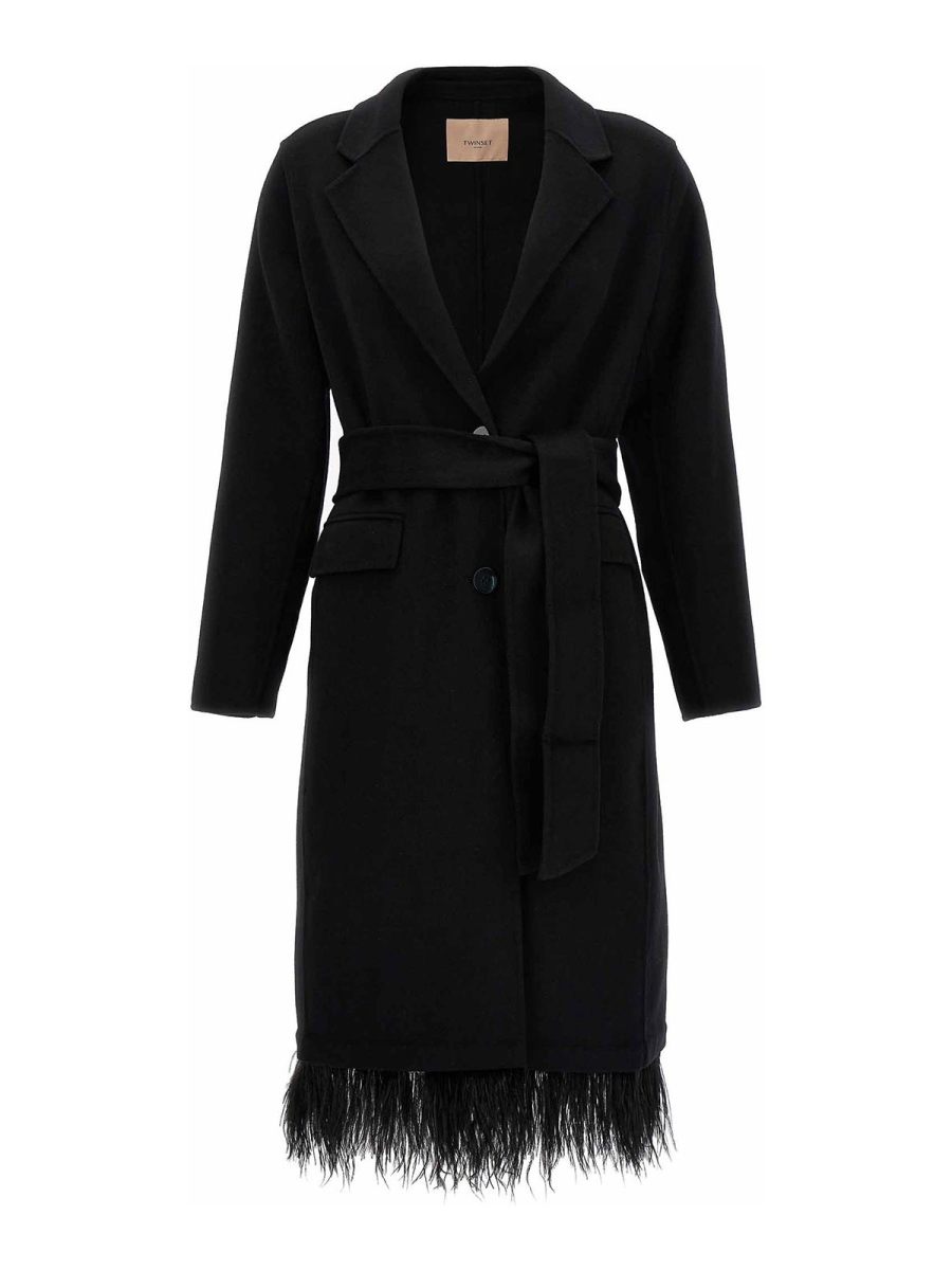 Twinset Manteau Court - Noir