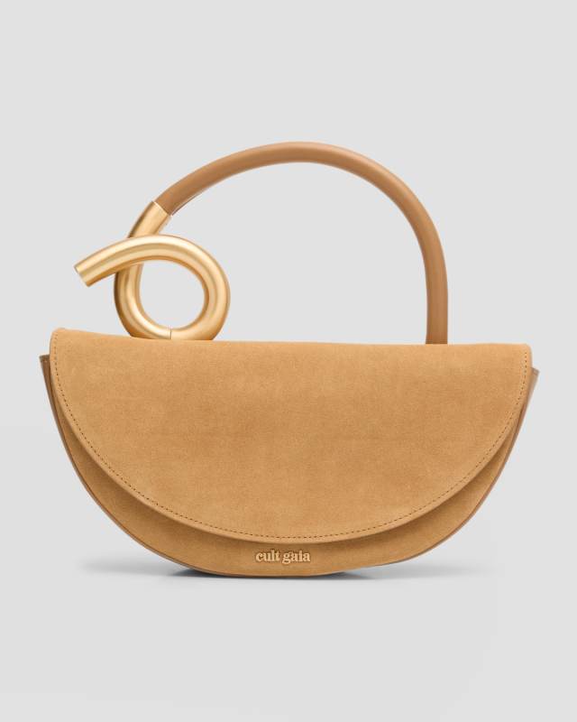 Azariah Coil Leather Top-Handle Bag
