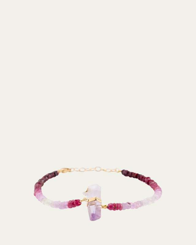 Ruby Bead Bracelet with Vera Cruz Amethyst