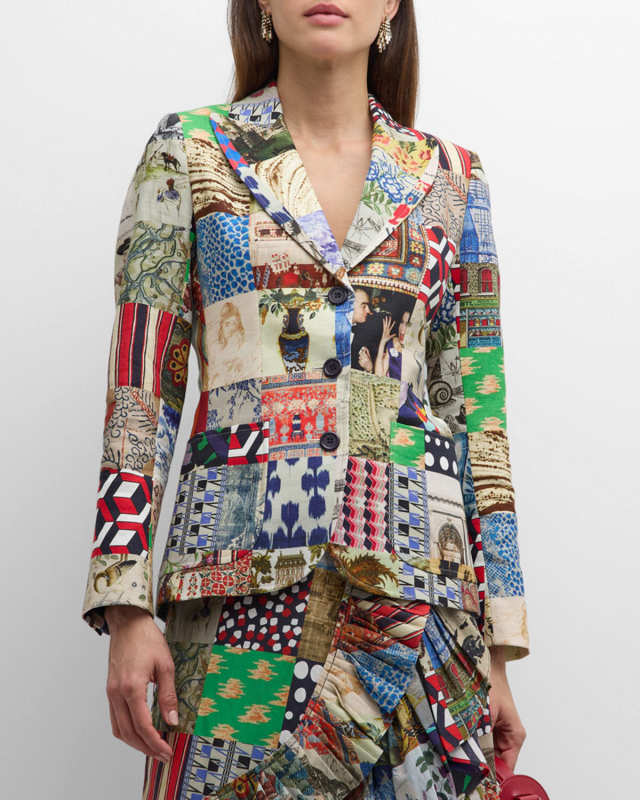 Bloomsbury Collage Printed Blazer Jacket