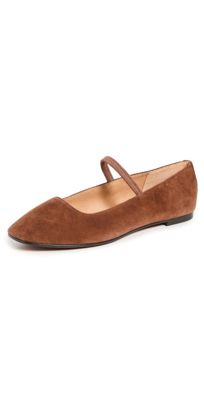 Madewell Greta Suede Ballet Flats Soft Mahogany