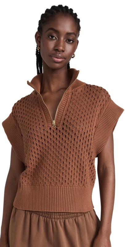 Varley Gaines Half Zip Knit Whitecap Grey