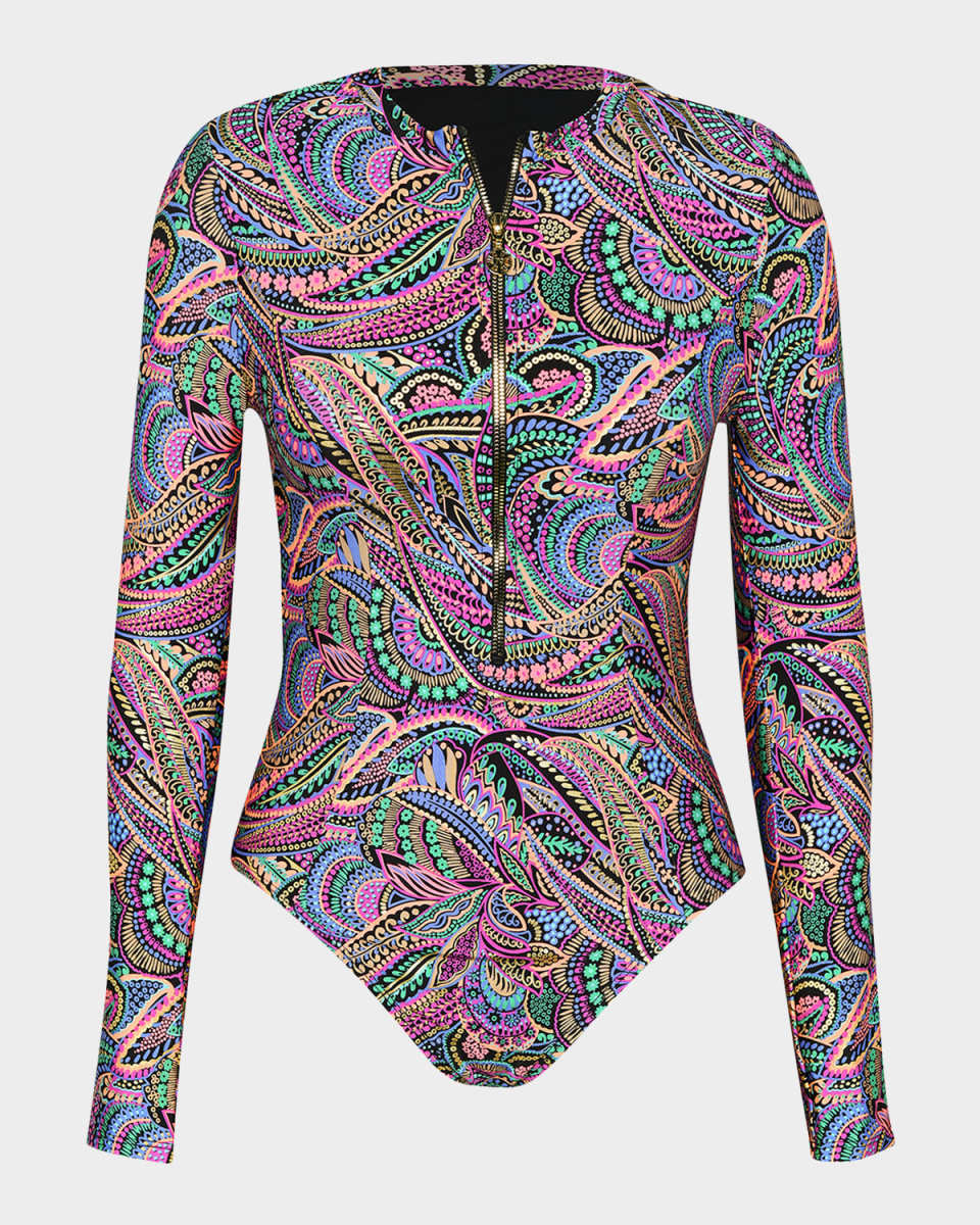 Disco Rashguard One-Piece Swimsuit