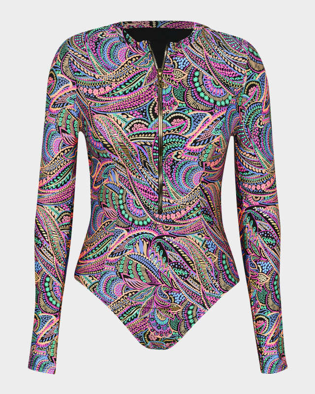 Disco Rashguard One-Piece Swimsuit