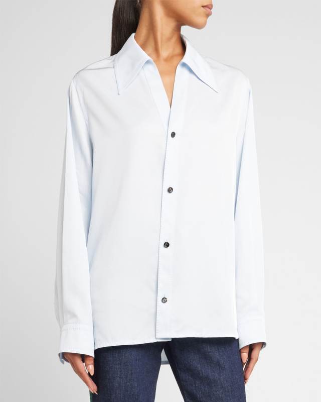 Fluid Viscose Twill Collared Shirt