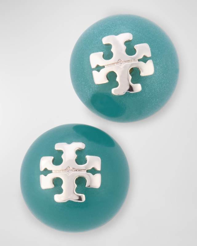 Resin Logo Stud Earrings